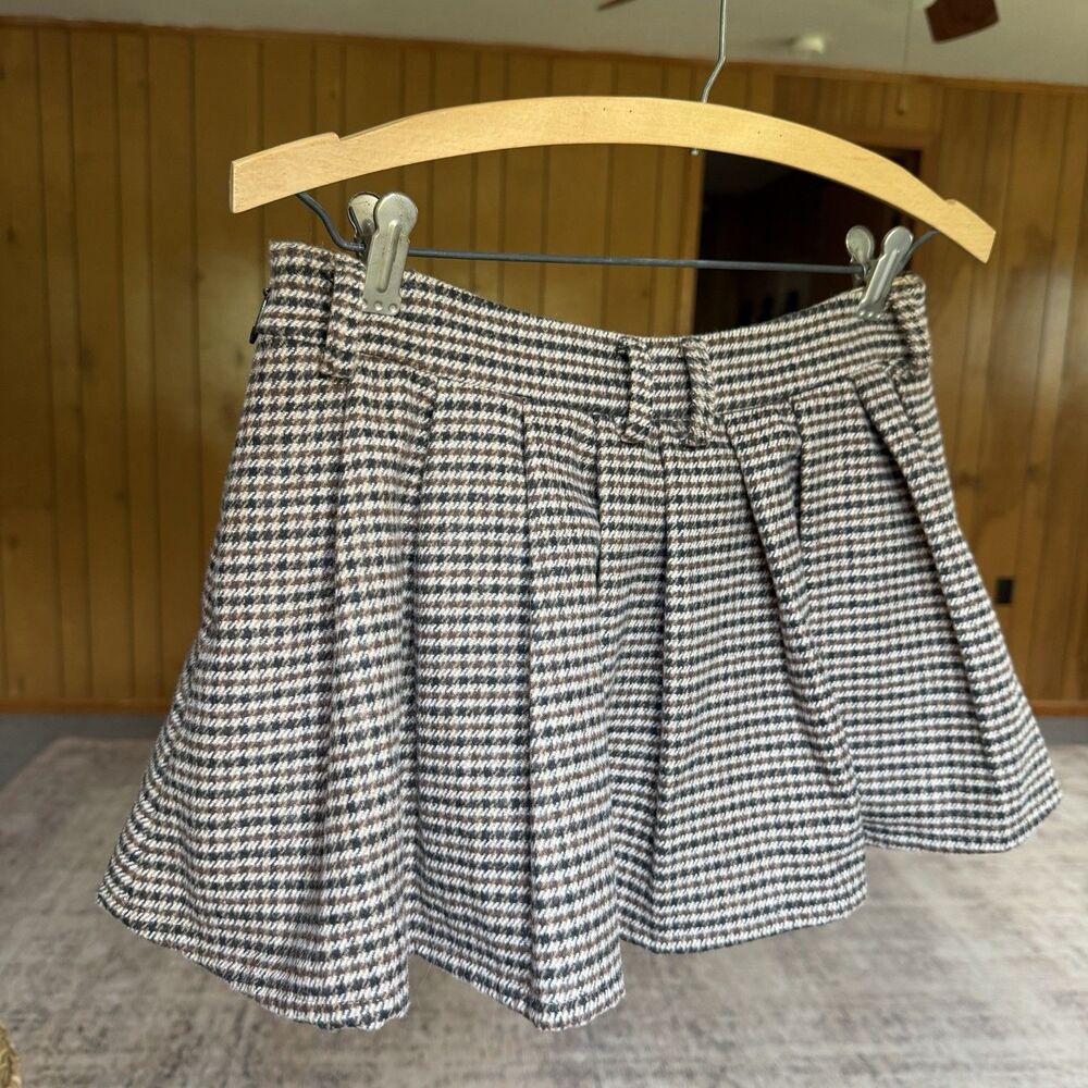 Lovers + Friends Nicki Skort brown & black houndstooth Size XXS Micro Mini Skirt - Picture 6 of 16